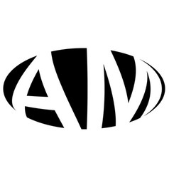 Oval Logo Double Letter A M Two Letters Am Ma