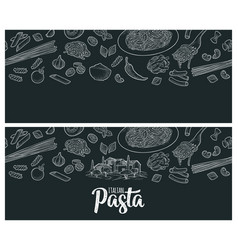 Pattern Set With Different Types Of Pasta