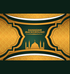 Ramadan Background Gold Green Gradient Flat Mosque