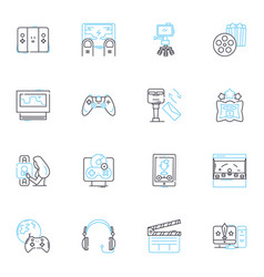 Sound And Visual Sector Linear Icons Set