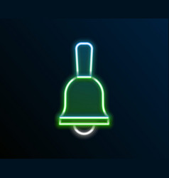 Glowing Neon Line Ringing Bell Icon Isolated