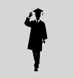 Graduate Silhouette Graduated At University