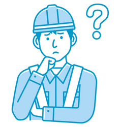 Male Blue Collar Worker Gesture Thinking