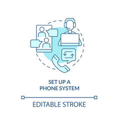 Set Up Phone System Turquoise Concept Icon