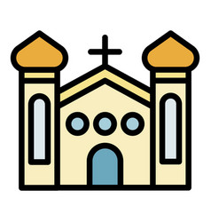 Christian Church Icon Color Outline