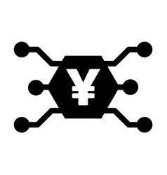 Digital Yen And Yuan Coin Icon Currency Symbol