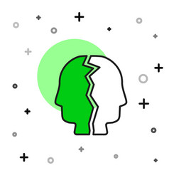 Filled Outline Bipolar Disorder Icon Isolated