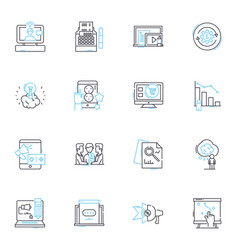 Stock Market Linear Icons Set Equity Portfolio