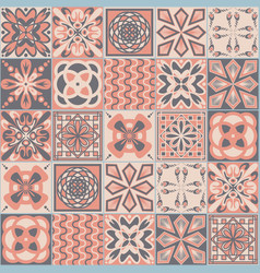 Azulejo Style Decorative Ceramic Tile Pink Gray