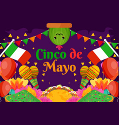 Background Flat Cinco De Mayo Festival Celebration