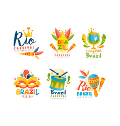 Brazil And Rio Carnival Logo Design With Bright