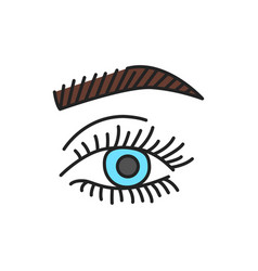 Eyelash And Eyebrow Lamination Color Line Icon