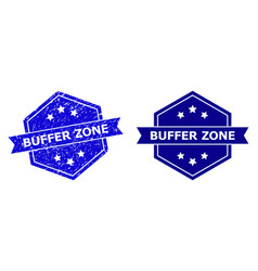 Hexagon Buffer Zone Stamp Seal With Grunge Texture