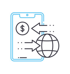 Remittance Line Icon Outline Symbol