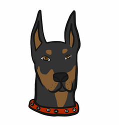 Doberman Dog Face Cartoon