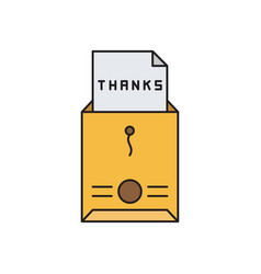 Envelope With Thank You Letter Icon Symbol