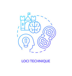 Loci Memory Technique Blue Gradient Concept Icon