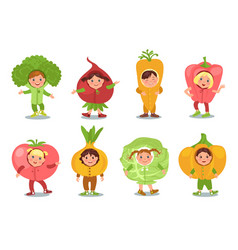 Children In Vegetables Costumes Cute Little Boys