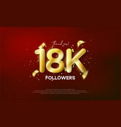 Golden Metallic Number Thank You Followers 18k