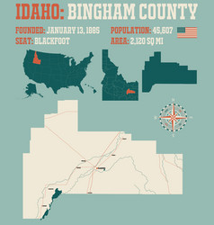 Map Bingham County In Idaho