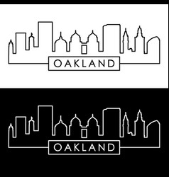 Oakland California Skyline Linear Style