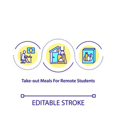 Take Out Meals For Remote Students Concept Icon