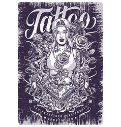 Tattoo Art Convention Monochrome Poster