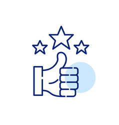 Thumbs Up With Stars User Approval Rating Pixel