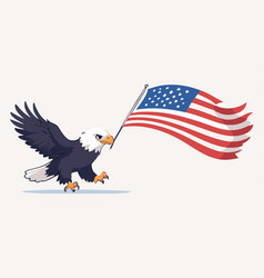 Bald Eagle Hold A American Flag