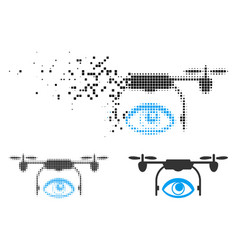 Damaged Dot Halftone Eye Spy Drone Icon