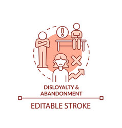 Disloyalty And Abandonment Red Concept Icon