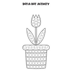 Dot A Game For Preschool Kids Cute Flower Pot