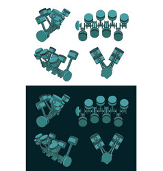 Piston Crank Color Drawings