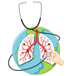 Stethoscope And Lungs On Earth Globe