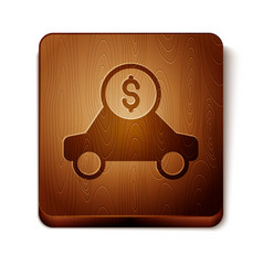 Brown Car Rental Icon Isolated On White Background