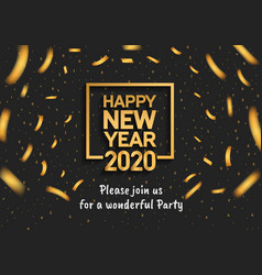 Happy New Year 2020 Golden Number In Square