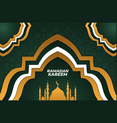 Ramadan Islamic Background Flat Green Gold White