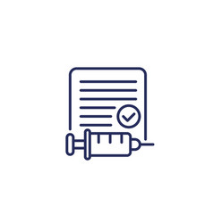 Vaccination Certificate Or Card Line Icon