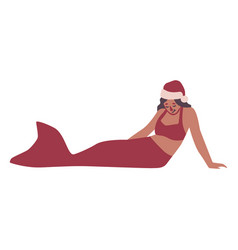 Christmas Mermaid Flat Character