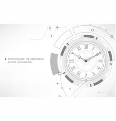 Futuristic Technology Clock White