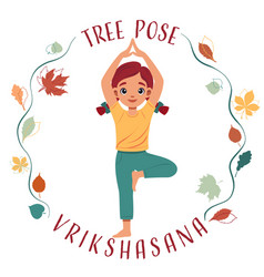 Girl Doing Yoga Tree Pose