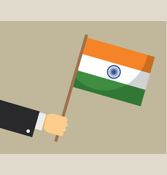 Hand Holding Indian Flag