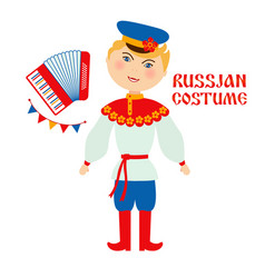 Russian Folk Costume Flat Man