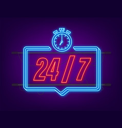 24-7 Service Concept Open Neon Icon