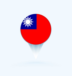 Map Pointer With Flag Of Taiwan