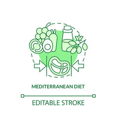 Mediterranean Diet Green Concept Icon