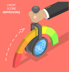 3d Isometric Flat Concept Credit Score