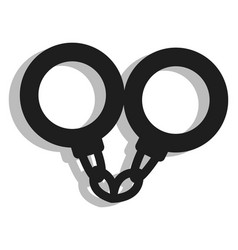 Black Police Handcuffs On A White Background