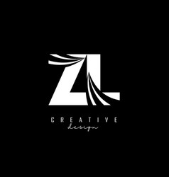 Creative White Letters Zl Z L Logo With Leading