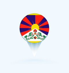 Map Pointer With Flag Of Tibet